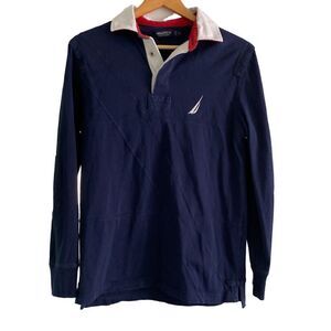 NAUTICA Mens Pullover Navy Red White Small